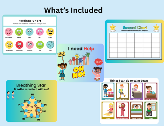 Emotional Regulation Charts Bundle| Communication builder for kids